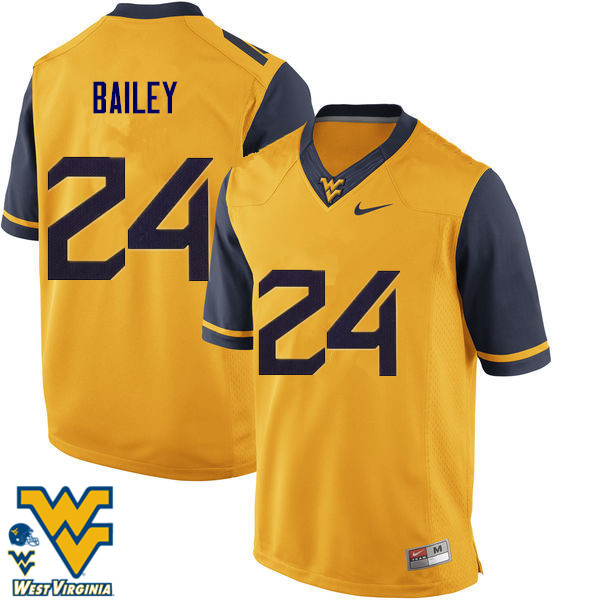 Men #24 Hakeem Bailey West Virginia Mountaineers College Football Jerseys-Gold